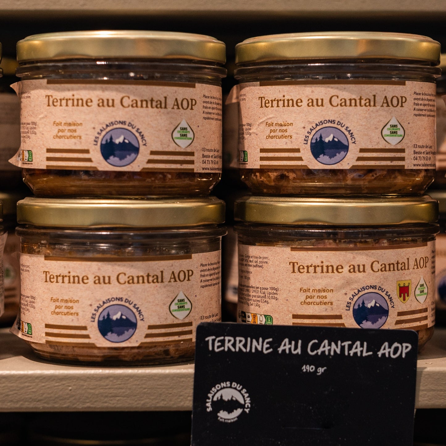 Terrines artisanales Pur Porc - Cantal AOP - 180g