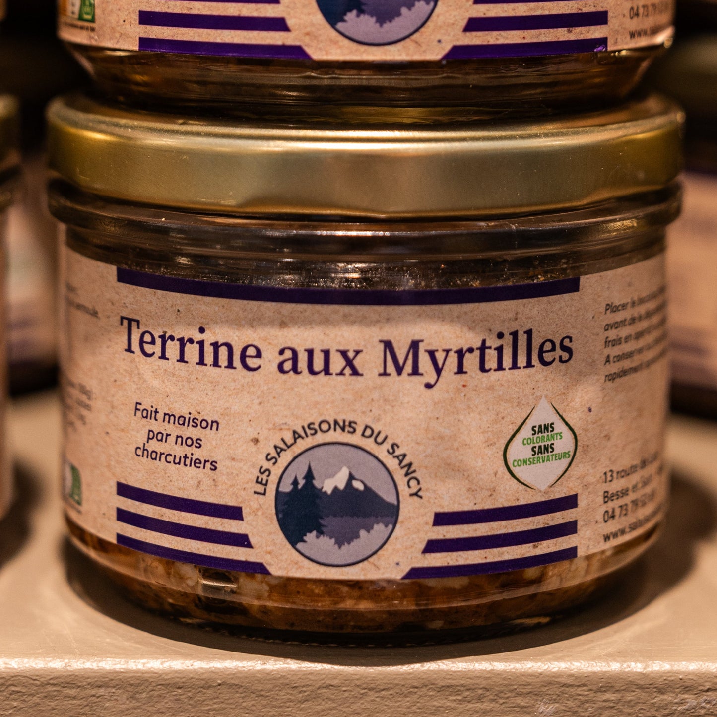 Terrines artisanales Pur Porc - Myrtilles - 180g