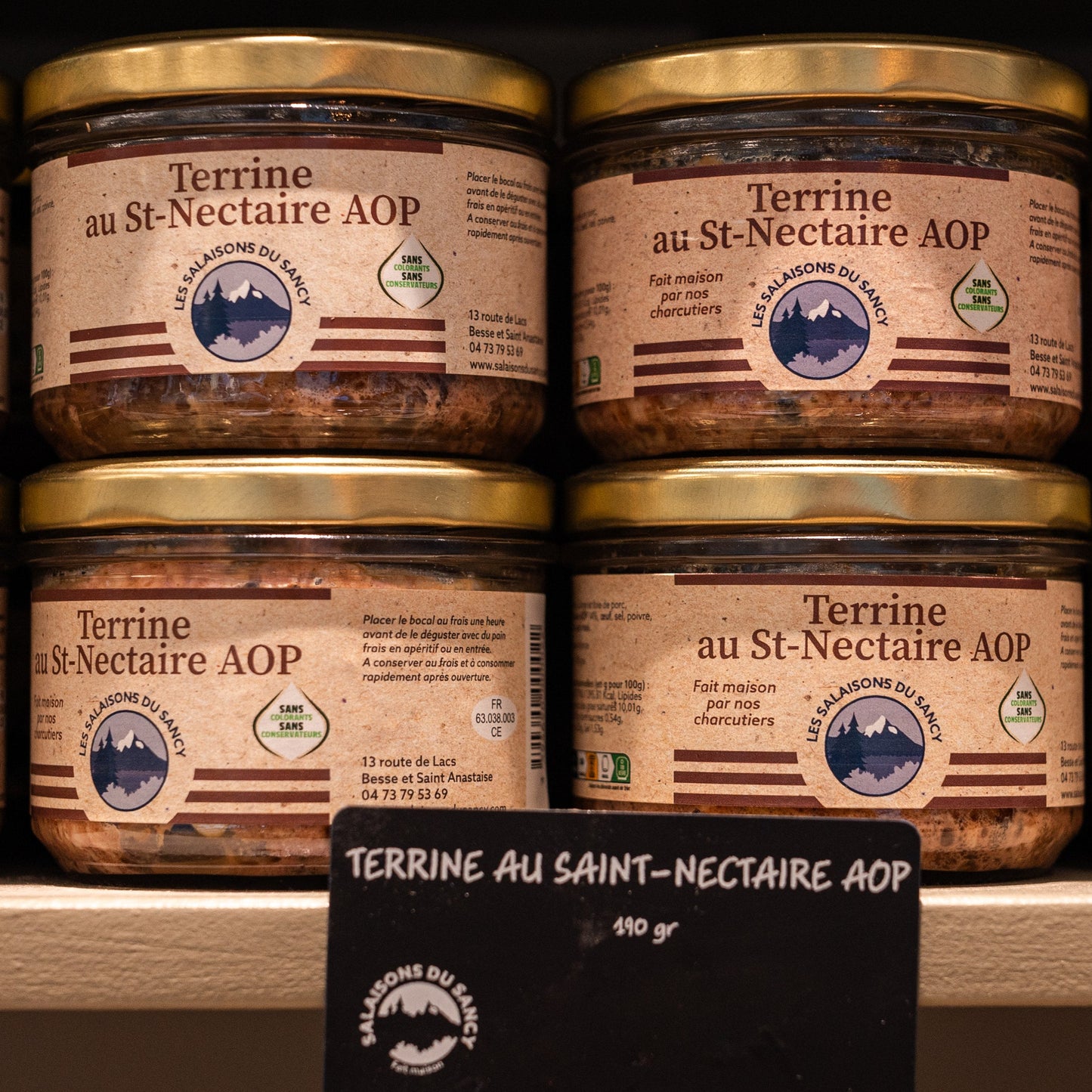 Terrines artisanales Pur Porc - Saint-nectaire AOP - 180g